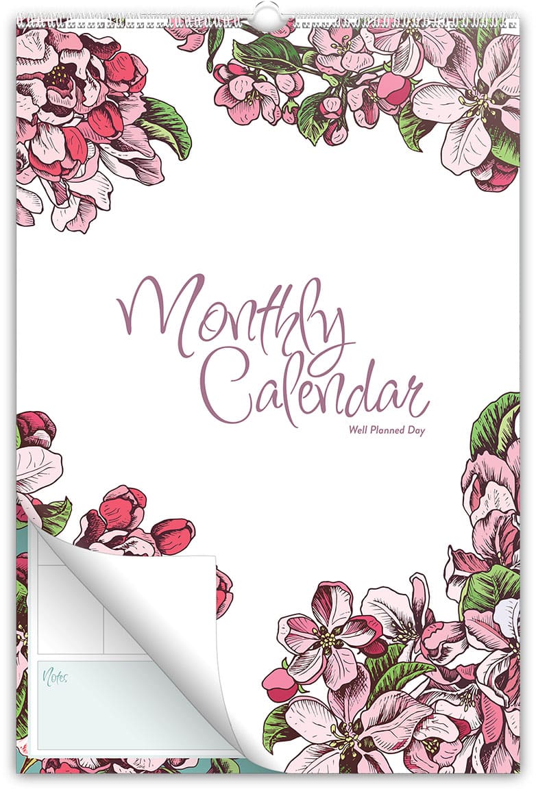 Well Planned Gal Calendars Monthly Planning Apple Blossom THEME
