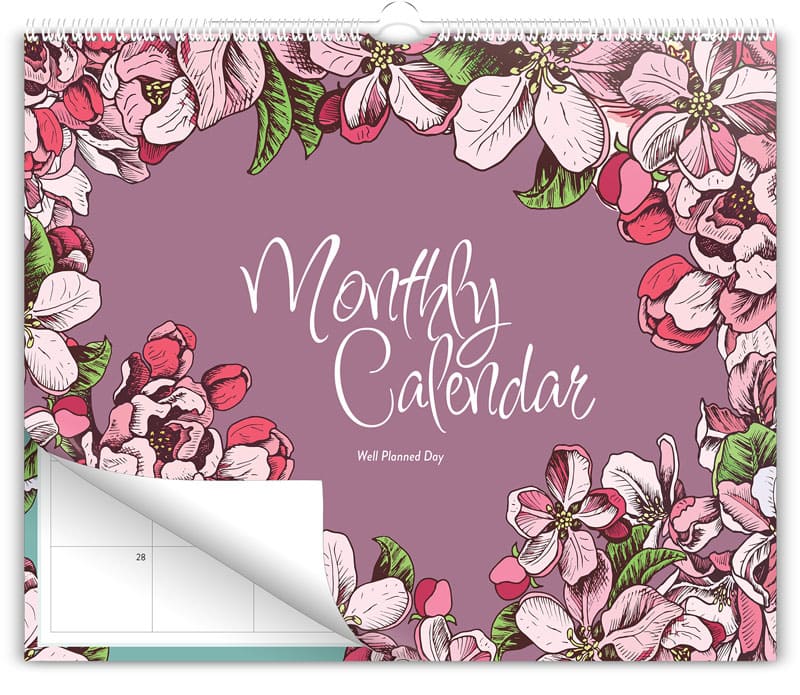 Well Planned Gal Calendars Monthly Planning Apple Blossom THEME